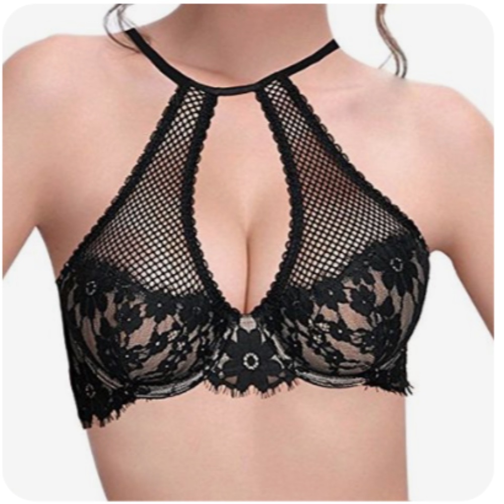 VS DREAM ANGELS Unlined Halter Bra, 36D   *P1064